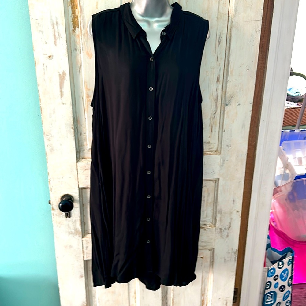 100% Rayon little black shirt dress